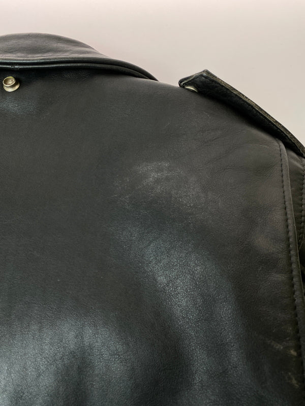 【中古品】【メンズ】 SCHOTT PERFECT ショット パーフェクト 618 DOUBLE RIDERS JACKET ダブル ライダース ジャケット レザー 革ジャン メンズ アウター バイク 145-261020-em-54-min サイズ：38 カラー：ブラック 万代Net店