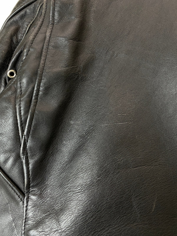 【中古品】【メンズ】 SCHOTT PERFECT ショット パーフェクト 618 DOUBLE RIDERS JACKET ダブル ライダース ジャケット レザー 革ジャン メンズ アウター バイク 145-261020-em-54-min サイズ：38 カラー：ブラック 万代Net店