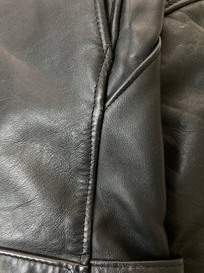 【中古品】【メンズ】 SCHOTT PERFECT ショット パーフェクト 618 DOUBLE RIDERS JACKET ダブル ライダース ジャケット レザー 革ジャン メンズ アウター バイク 145-261020-em-54-min サイズ：38 カラー：ブラック 万代Net店