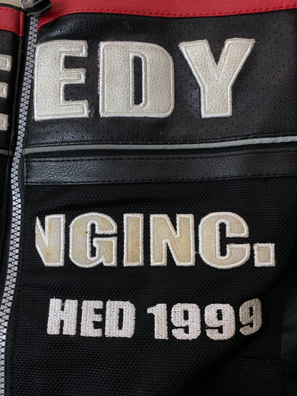 【中古品】【メンズ】 GREEDY グリーディー バイクジャケット ライディングジャケット ライダーズ メッシュ 刺繍 ワッペン 146-261016-em-22-min サイズ：M カラー：ホワイト/ブラック 万代Net店