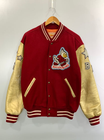 【ジャンク品】【メンズ】 BASIE BROTHERS ベイシー・ブラザーズ スタジャン スタジアムジャンパー アワードジャケット アウター ヴィンテージ 146-261022-em-09-min サイズ：L カラー：レッド/ゴールド 万代Net店