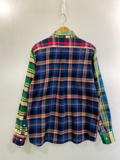 【中古品】【メンズ】 A BATHING APE アベイシングエイプ クレイジーパターン ネルシャツ フランネルチェックシャツ メンズ 長袖シャツ トップス 142-261020-em-48-min サイズ：L カラー：マルチカラー 万代Net店