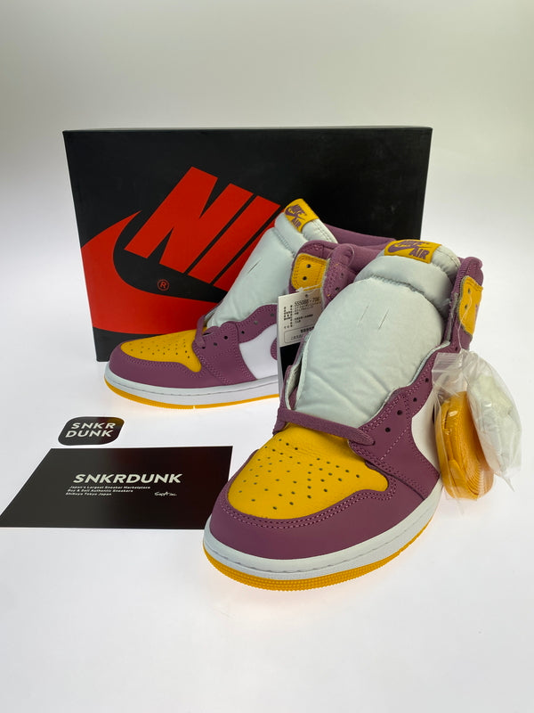 【中古美品】【メンズ】 NIKE ナイキ AIR JORDAN 1 HIGH OG "BROTHERHOOD" 555088-706 エアジョーダン ワン ハイ オージー ブラザーフッド 靴 シューズ スニーカー 160-261017-KS-25-min サイズ：28cm US10 カラー：イエロー/パープル/ホワイト 万代Net店