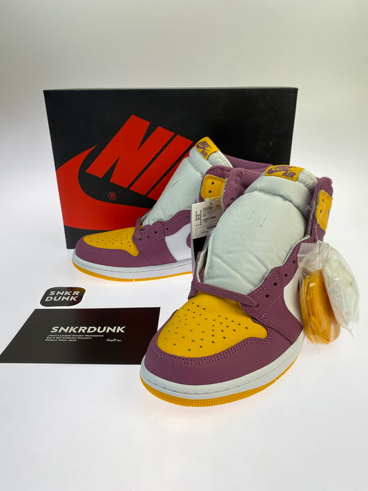 【中古美品】【メンズ】 NIKE ナイキ AIR JORDAN 1 HIGH OG "BROTHERHOOD" 555088-706 エアジョーダン ワン ハイ オージー ブラザーフッド 靴 シューズ スニーカー 160-261017-KS-25-min サイズ：28cm US10 カラー：イエロー/パープル/ホワイト 万代Net店