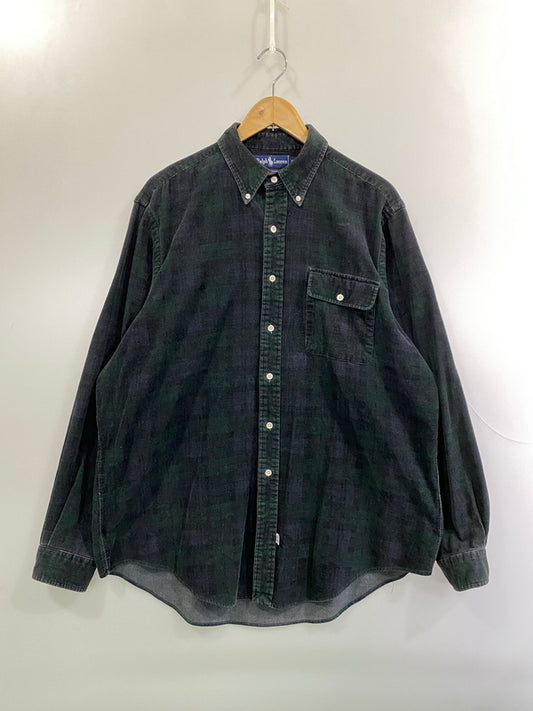 【中古品】【メンズ】 POLO RALPH LAUREN ポロ・ラルフローレン コーデュロイ シャツ メンズ トップス 長袖シャツ コールテン 上着 146-261020-em-38-min サイズ：xl カラー：ブラック 万代Net店