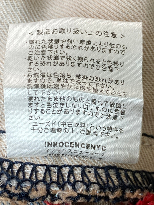 【中古品】【メンズ】 INNOCENCENYC イノセンス ニューヨーク DENIM PANT デニム パンツ メンズ ボトムス ジーパン ジーンズ リメイク ハンドメイド 153-261015-em-14-min サイズ：32 カラー：インディゴ（ライトオレンジ系） 万代Net店
