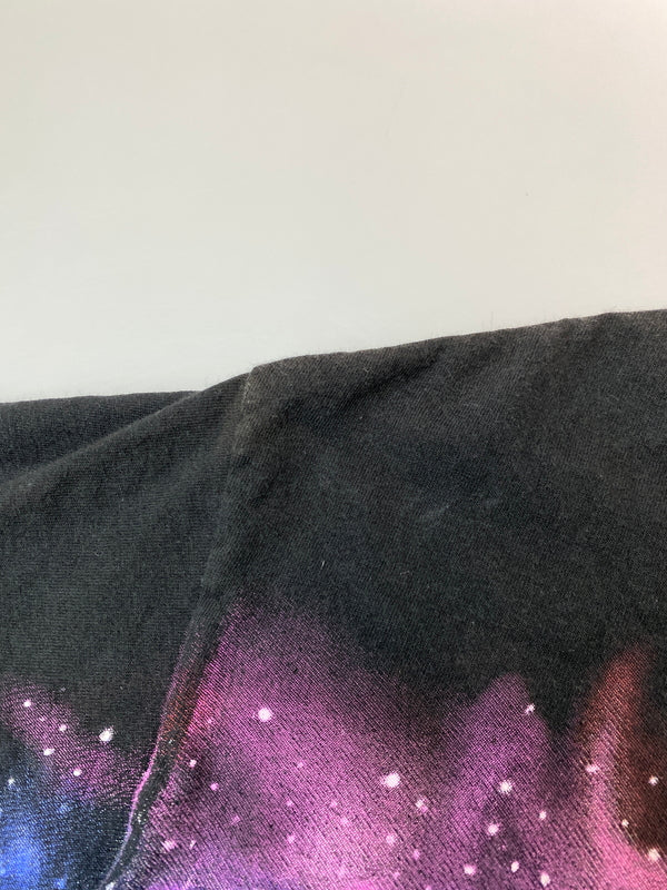 【中古品】【メンズ】 NATURAL WONDERS ナチュラル ワンダーズ WOLF PLINT S/S TEE ウルフ プリント ショートスリーブ Tシャツ 半袖 メンズ トップス 狼 146-261016-em-15-min サイズ：L カラー：ブラック 万代Net店