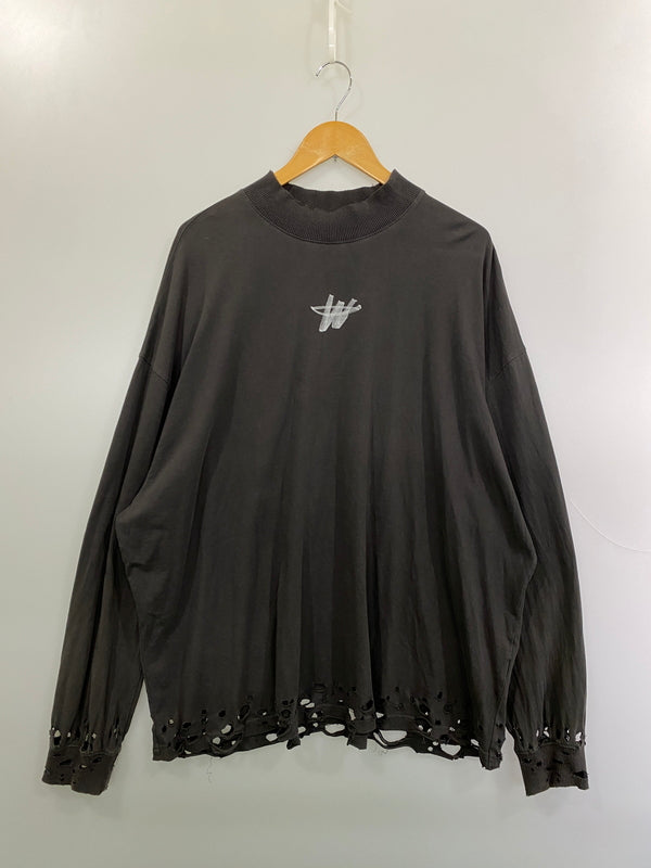 【中古品】【メンズ】 WE11DONE ウェルダン L/S TEE WD-TP6-20-001-U-CH-1 ロングスリーブ Tシャツ メンズ トップス 長袖Tシャツ ロンT 142-261016-em-12-min サイズ：L カラー：チャコール 万代Net店