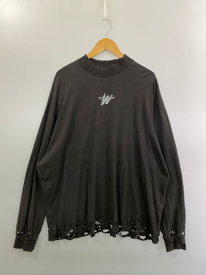 【中古品】【メンズ】 WE11DONE ウェルダン L/S TEE WD-TP6-20-001-U-CH-1 ロングスリーブ Tシャツ メンズ トップス 長袖Tシャツ ロンT 142-261016-em-12-min サイズ：L カラー：チャコール 万代Net店