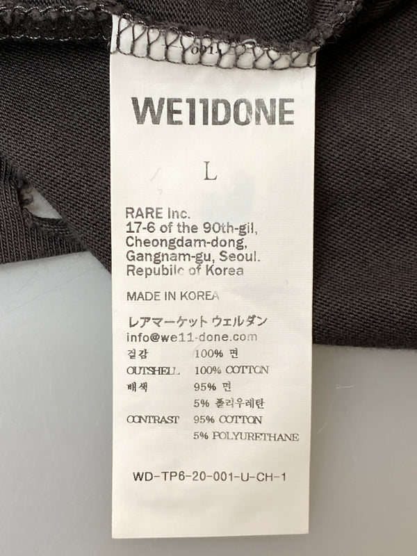 【中古品】【メンズ】 WE11DONE ウェルダン L/S TEE WD-TP6-20-001-U-CH-1 ロングスリーブ Tシャツ メンズ トップス 長袖Tシャツ ロンT 142-261016-em-12-min サイズ：L カラー：チャコール 万代Net店