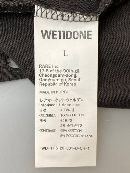 【中古品】【メンズ】 WE11DONE ウェルダン L/S TEE WD-TP6-20-001-U-CH-1 ロングスリーブ Tシャツ メンズ トップス 長袖Tシャツ ロンT 142-261016-em-12-min サイズ：L カラー：チャコール 万代Net店