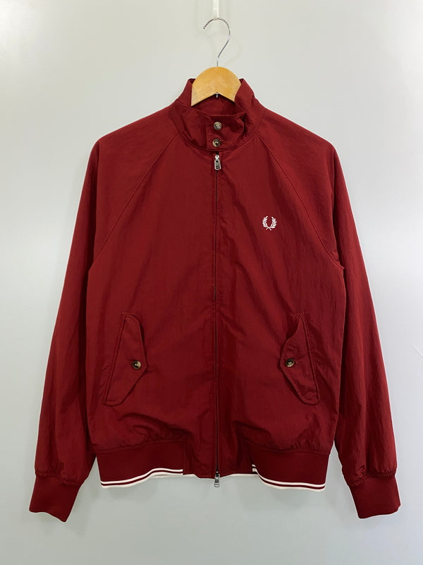 【中古品】【メンズ】 FRED PERRY フレッドペリー CRINKLE HARRINGTON JACKET クリンクル ハリントン ジャケット フルジップ メンズ ライトアウター 141-261020-em-50-min サイズ：S カラー：小豆色 万代Net店