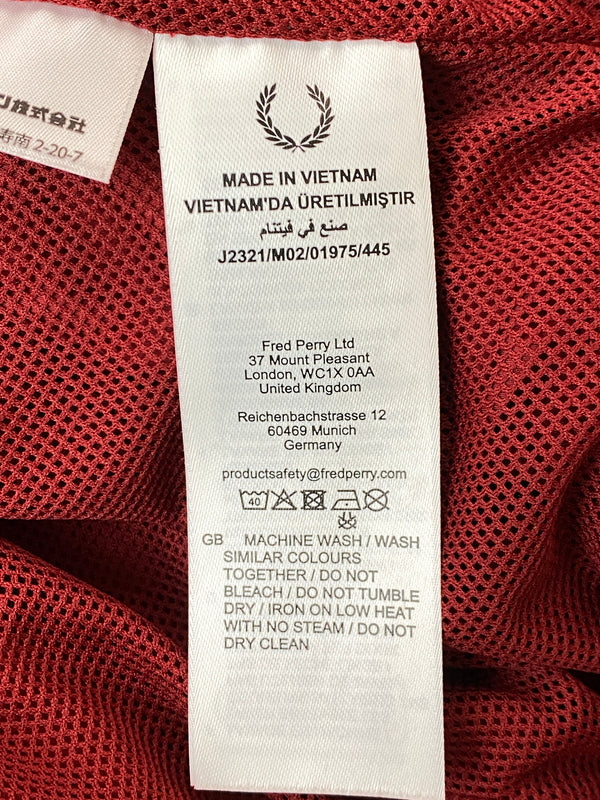 【中古品】【メンズ】 FRED PERRY フレッドペリー CRINKLE HARRINGTON JACKET クリンクル ハリントン ジャケット フルジップ メンズ ライトアウター 141-261020-em-50-min サイズ：S カラー：小豆色 万代Net店
