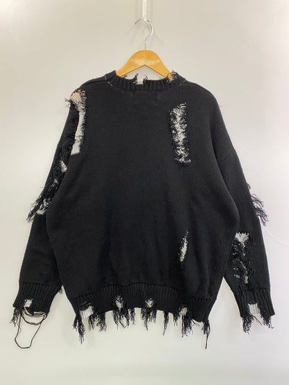 【中古品】【メンズ】 AELFRIC EDEN エルフリック エデン ダメージセーター ダメージ加工 ニット メンズ トップス 142-261020-em-37-min サイズ：M カラー：ブラック 万代Net店