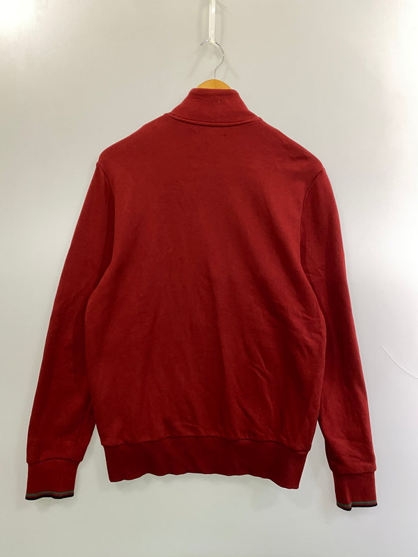 【中古品】【メンズ】 FRED PERRY フレッドペリー COLLAR STAND TRACK JACKET カラー スタンド トラック ジャケット カジュアル アウター ジャージ 141-261020-em-36-min サイズ：M カラー：ワインレッド 万代Net店