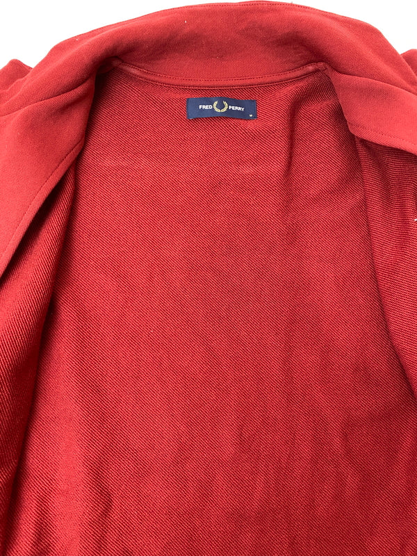 【中古品】【メンズ】 FRED PERRY フレッドペリー COLLAR STAND TRACK JACKET カラー スタンド トラック ジャケット カジュアル アウター ジャージ 141-261020-em-36-min サイズ：M カラー：ワインレッド 万代Net店