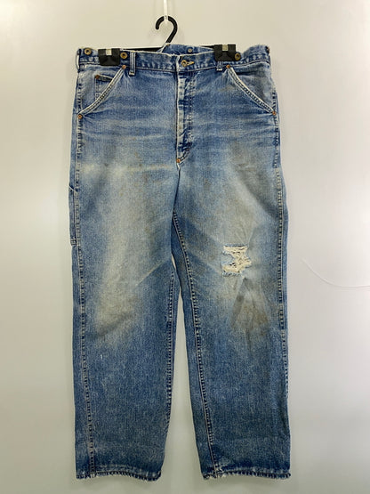 【ジャンク品】【メンズ】 LEE リー DENIM ROGGER PANTS BOSS OF THE ROAD 77 70'S デニム ロガー パンツ 70年代 ジーンズ ヴィンテージ 157-261015-em-17-min サイズ：不明（印字消え） カラー：インディゴ 万代Net店