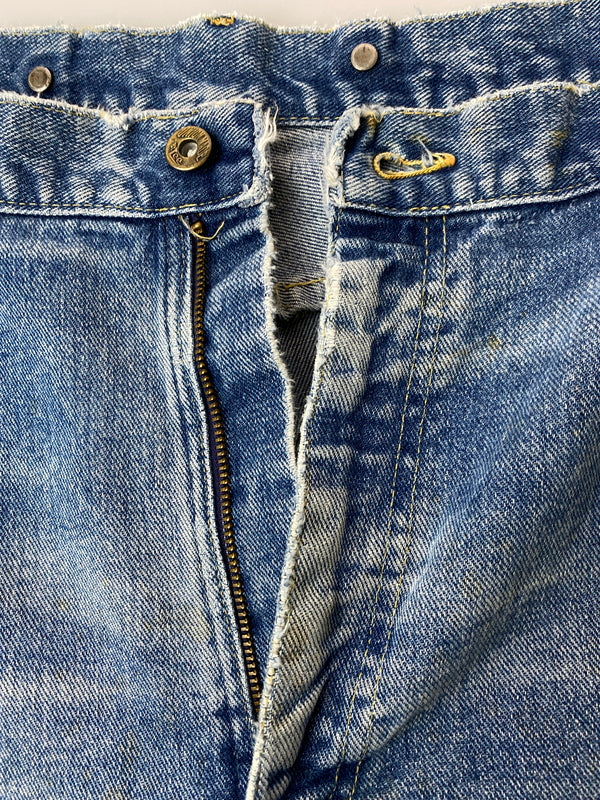 【ジャンク品】【メンズ】 LEE リー DENIM ROGGER PANTS BOSS OF THE ROAD 77 70'S デニム ロガー パンツ 70年代 ジーンズ ヴィンテージ 157-261015-em-17-min サイズ：不明（印字消え） カラー：インディゴ 万代Net店