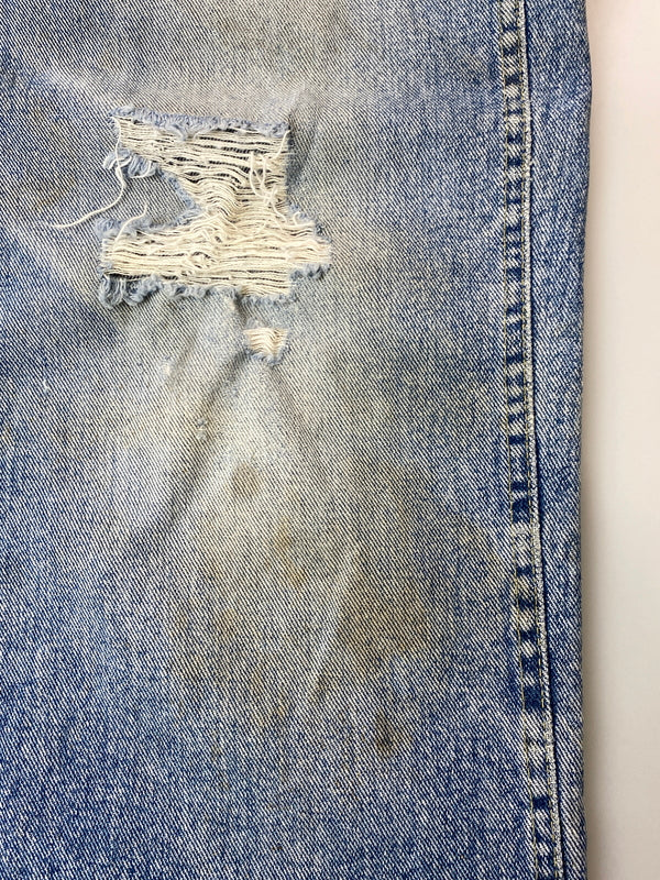 【ジャンク品】【メンズ】 LEE リー DENIM ROGGER PANTS BOSS OF THE ROAD 77 70'S デニム ロガー パンツ 70年代 ジーンズ ヴィンテージ 157-261015-em-17-min サイズ：不明（印字消え） カラー：インディゴ 万代Net店