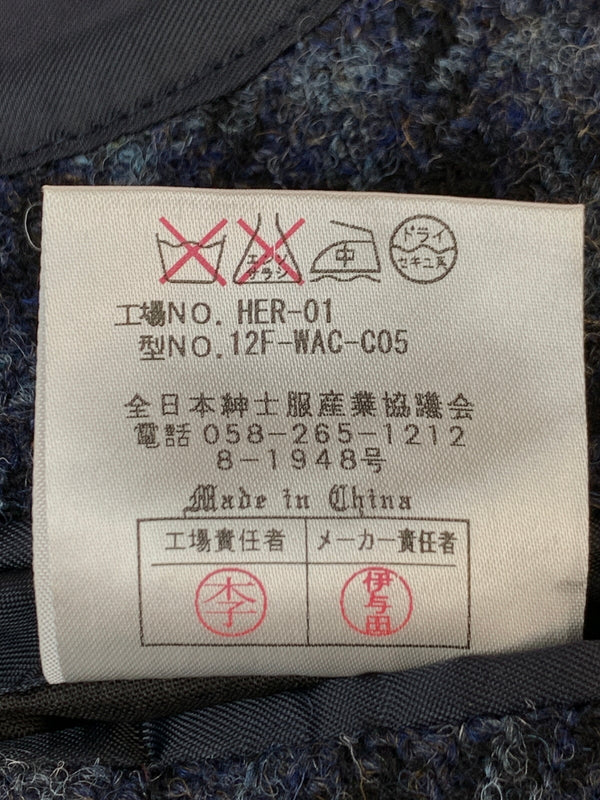 【中古品】【メンズ】 OXFORD CLASSIC オックスフォードクラシック HARRIS TWEED JACKET ハリスツイードジャケット ウール地 上着 141-261016-em-53-min サイズ：L カラー：ブルー系 万代Net店