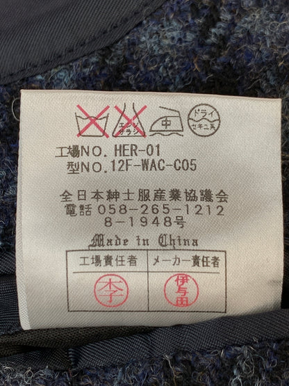 【中古品】【メンズ】 OXFORD CLASSIC オックスフォードクラシック HARRIS TWEED JACKET ハリスツイードジャケット ウール地 上着 141-261016-em-53-min サイズ：L カラー：ブルー系 万代Net店
