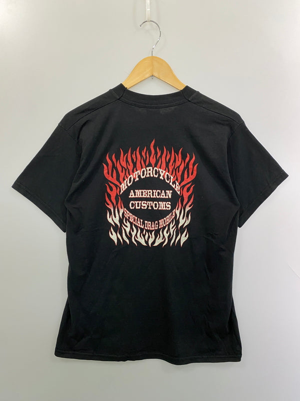 【中古品】【メンズ】 FRUIT OF THE LOOM フルーツ オブ ザ ルーム 90S AMERICAN CUSTOMS LOGO S/S TEE 90年代 アメリカン カスタムズ ロゴ ショートスリーブ 半袖Tシャツ 146-261016-em-13-min サイズ：M カラー：ブラック 万代Net店