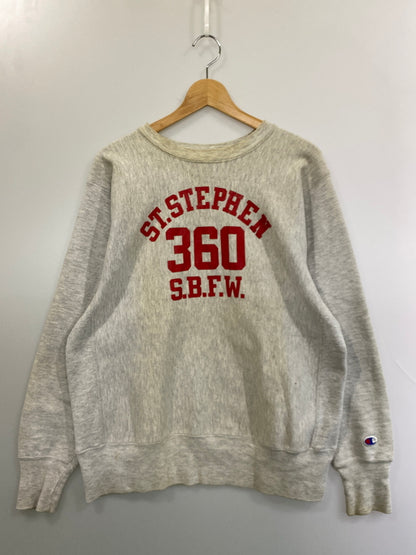 【現状渡し品】【メンズ】 CHAMPION チャンピオン 90S REVERSE WEAVE SWEATSHIRT 90年代 リバースウィーブ スウェットシャツ ヴィンテージ メンズ トップス トレーナー 146-261020-em-47-min サイズ：L カラー：ライトグレー 万代Net店
