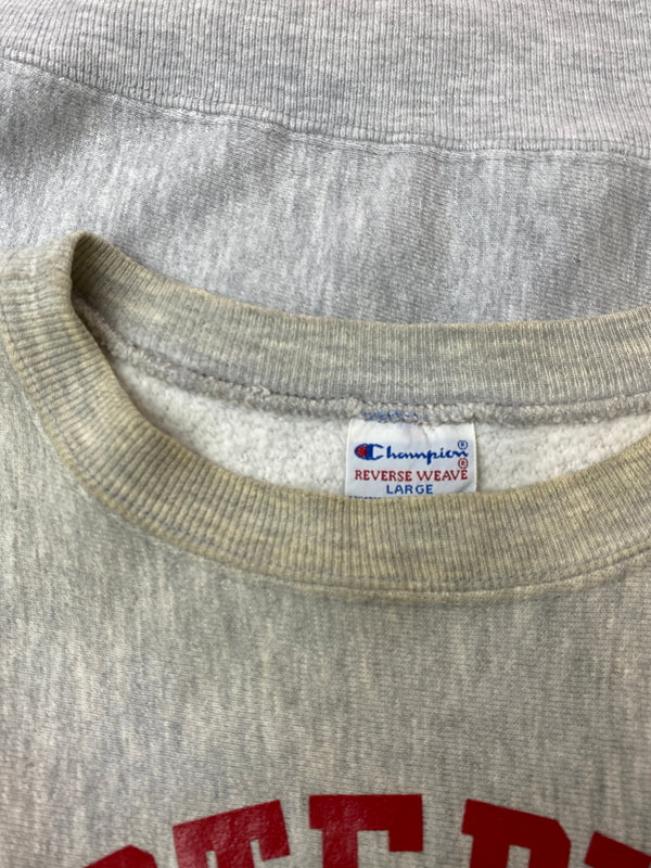 【現状渡し品】【メンズ】 CHAMPION チャンピオン 90S REVERSE WEAVE SWEATSHIRT 90年代 リバースウィーブ スウェットシャツ ヴィンテージ メンズ トップス トレーナー 146-261020-em-47-min サイズ：L カラー：ライトグレー 万代Net店