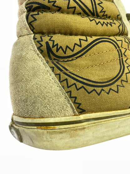 【現状渡し品】【メンズ】 STUSSY ステューシー × VANS バンズ SK8 HI スケートハイ スケハイ ハイカット スニーカー メンズ シューズ 靴 ヴァンズ 163-261018-em-38-min サイズ：不明 カラー：ベージュ / ブラウン（ペイズリー柄） 万代Net店