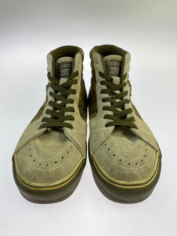 【現状渡し品】【メンズ】 STUSSY ステューシー × VANS バンズ SK8 HI スケートハイ スケハイ ハイカット スニーカー メンズ シューズ 靴 ヴァンズ 163-261018-em-38-min サイズ：不明 カラー：ベージュ / ブラウン（ペイズリー柄） 万代Net店