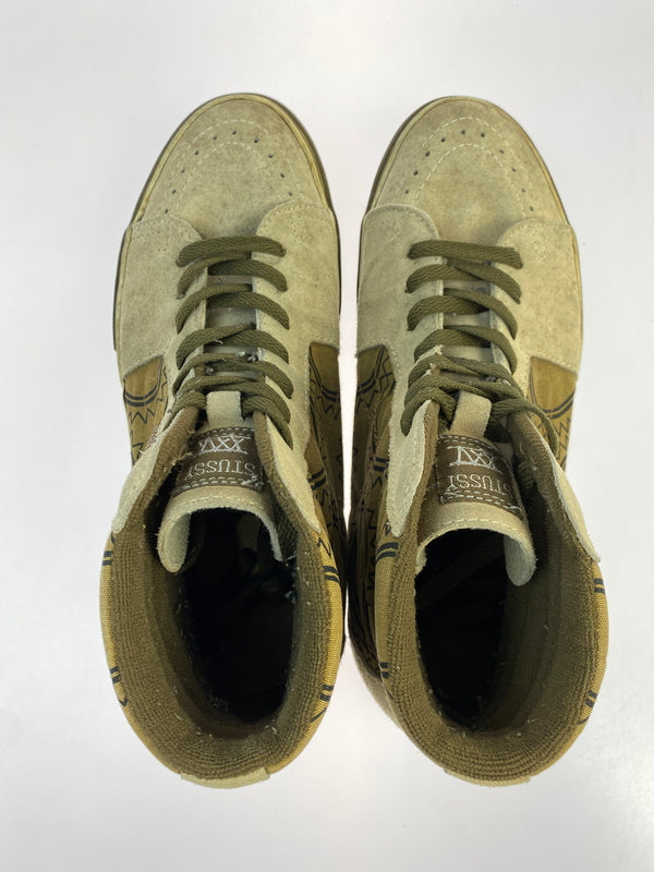 【現状渡し品】【メンズ】 STUSSY ステューシー × VANS バンズ SK8 HI スケートハイ スケハイ ハイカット スニーカー メンズ シューズ 靴 ヴァンズ 163-261018-em-38-min サイズ：不明 カラー：ベージュ / ブラウン（ペイズリー柄） 万代Net店