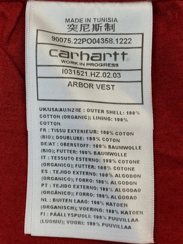 【中古品】【メンズ】 CARHARTT WIP カーハート ワークインプログレス ARBOR VEST I031521-23S アーバー ベスト メンズ コットン ワークベスト 142-261016-em-54-min サイズ：L カラー：ブラウン 万代Net店
