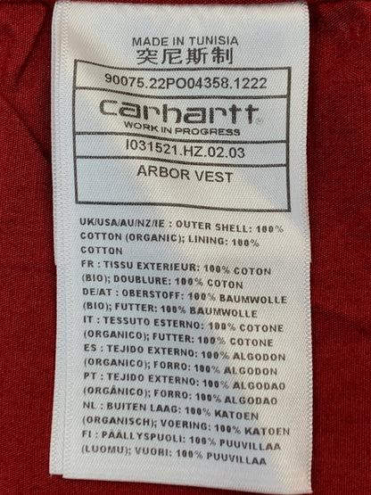 【中古品】【メンズ】 CARHARTT WIP カーハート ワークインプログレス ARBOR VEST I031521-23S アーバー ベスト メンズ コットン ワークベスト 142-261016-em-54-min サイズ：L カラー：ブラウン 万代Net店