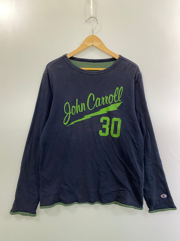 【中古品】【メンズ】 CHAMPION REVERSIBLE SWEATSHIRT リバーシブル スウェットシャツ メンズ 長袖Tシャツ トップス 146-261016-em-10-min サイズ：M カラー：ネイビー/グリーン 万代Net店