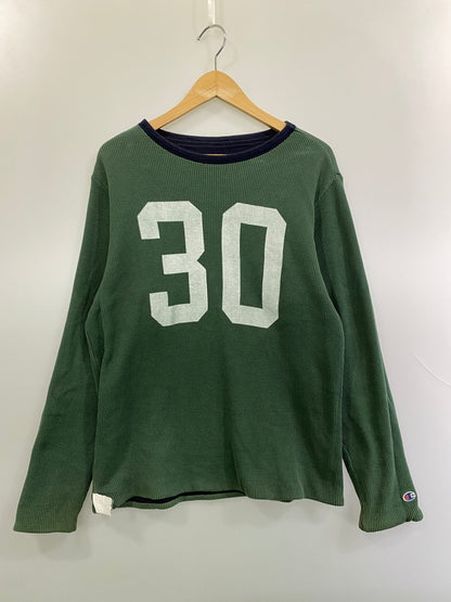 【中古品】【メンズ】 CHAMPION REVERSIBLE SWEATSHIRT リバーシブル スウェットシャツ メンズ 長袖Tシャツ トップス 146-261016-em-10-min サイズ：M カラー：ネイビー/グリーン 万代Net店