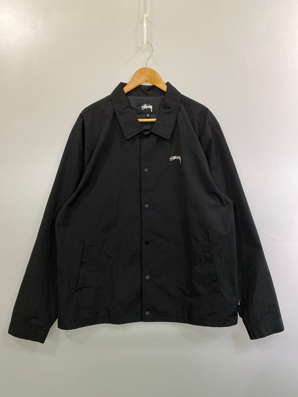 【中古品】【メンズ】 STUSSY ステューシー CLASSIC COACH JACKET 115490 クラシック コーチ ジャケット メンズ ライトアウター ナイロンジャケット 142-261015-em-23-min サイズ：XL カラー：ブラック 万代Net店