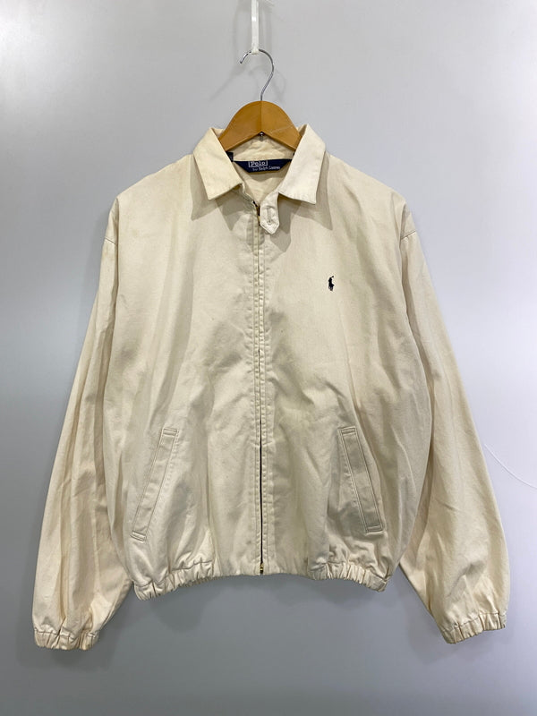 【現状渡し品】【メンズ】 POLO RALPH LAUREN ポロ・ラルフローレン 90'S SWINGTOP 90年代 スイングトップ ショート丈 ブルゾン ライトアウター 146-261015-em-22-min サイズ：M カラー：アイボリー 万代Net店