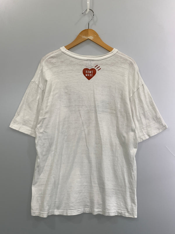【中古品】【メンズ】 HUMANMADE×KAWS ヒューマンメイド カウズ DUCK TEE ダック ティー メンズ トップス 半袖Tシャツ 142-261017-KS-12-min サイズ：XL カラー：ホワイト 万代Net店