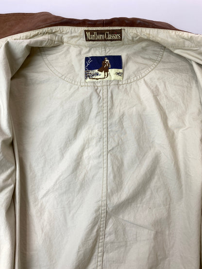 【中古品】【メンズ】 MARLBORO マールボロ CLASSICS COTTON JACKET クラシックス コットン ジャケット メンズ ライトアウター フルジップ 146-261016-em-18-min サイズ：EU50 カラー：ベージュ系 万代Net店