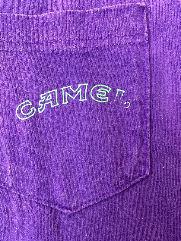 【現状渡し品】【メンズ】 CAMEL キャメル 90S LOGO TEE 90年代 ロゴ 半袖Tシャツ メンズ トップス ヴィンテージ 146-261020-em-44-min カラー：パープル 万代Net店