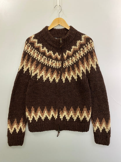 【中古品】【メンズ】 RLX RALPH LAUREN アールエルエックス ラルフローレン NATIVE ZIP KNIT ネイティブ ジップ ニット フルジップ セーター 146-261016-em-01-min サイズ：L カラー：ブラウン系 万代Net店