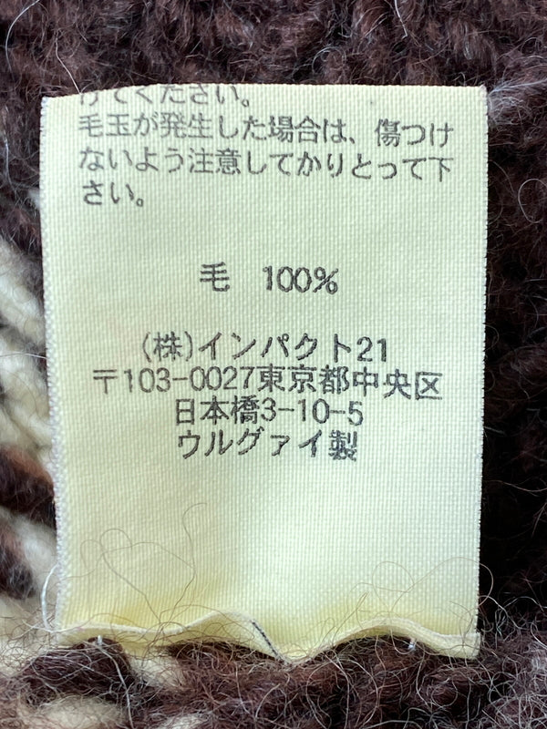 【中古品】【メンズ】 RLX RALPH LAUREN アールエルエックス ラルフローレン NATIVE ZIP KNIT ネイティブ ジップ ニット フルジップ セーター 146-261016-em-01-min サイズ：L カラー：ブラウン系 万代Net店