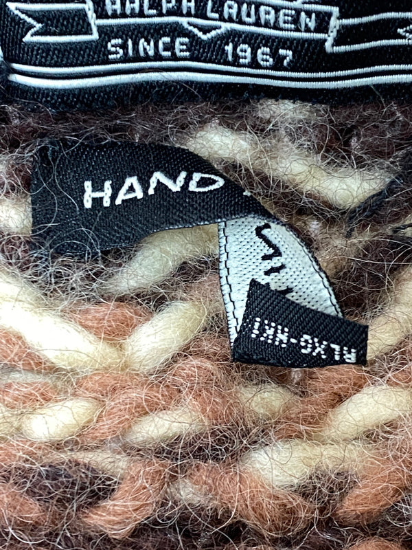【中古品】【メンズ】 RLX RALPH LAUREN アールエルエックス ラルフローレン NATIVE ZIP KNIT ネイティブ ジップ ニット フルジップ セーター 146-261016-em-01-min サイズ：L カラー：ブラウン系 万代Net店