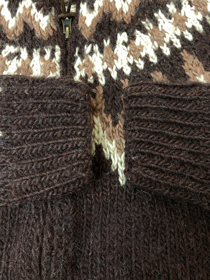 【中古品】【メンズ】 RLX RALPH LAUREN アールエルエックス ラルフローレン NATIVE ZIP KNIT ネイティブ ジップ ニット フルジップ セーター 146-261016-em-01-min サイズ：L カラー：ブラウン系 万代Net店