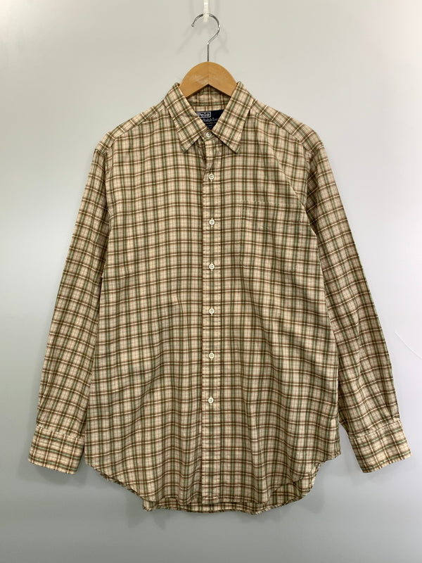 【中古品】【メンズ】 RALPH LAUREN ラルフローレン LOWELL CHECK SHIRT ローウェル チェック シャツ メンズ 長袖シャツ 146-261022-em-16-min サイズ：15 1/2-33 カラー：ブラウン系 万代Net店