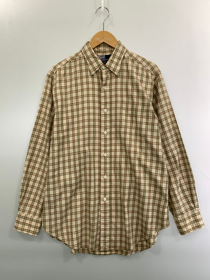 【中古品】【メンズ】 RALPH LAUREN ラルフローレン LOWELL CHECK SHIRT ローウェル チェック シャツ メンズ 長袖シャツ 146-261022-em-16-min サイズ：15 1/2-33 カラー：ブラウン系 万代Net店