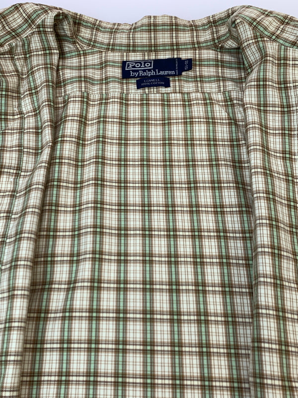 【中古品】【メンズ】 RALPH LAUREN ラルフローレン LOWELL CHECK SHIRT ローウェル チェック シャツ メンズ 長袖シャツ 146-261022-em-16-min サイズ：15 1/2-33 カラー：ブラウン系 万代Net店