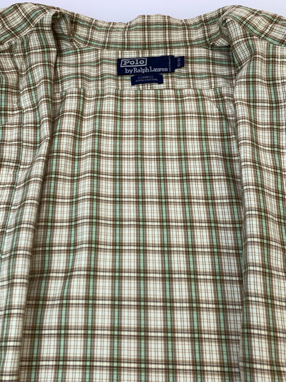 【中古品】【メンズ】 RALPH LAUREN ラルフローレン LOWELL CHECK SHIRT ローウェル チェック シャツ メンズ 長袖シャツ 146-261022-em-16-min サイズ：15 1/2-33 カラー：ブラウン系 万代Net店
