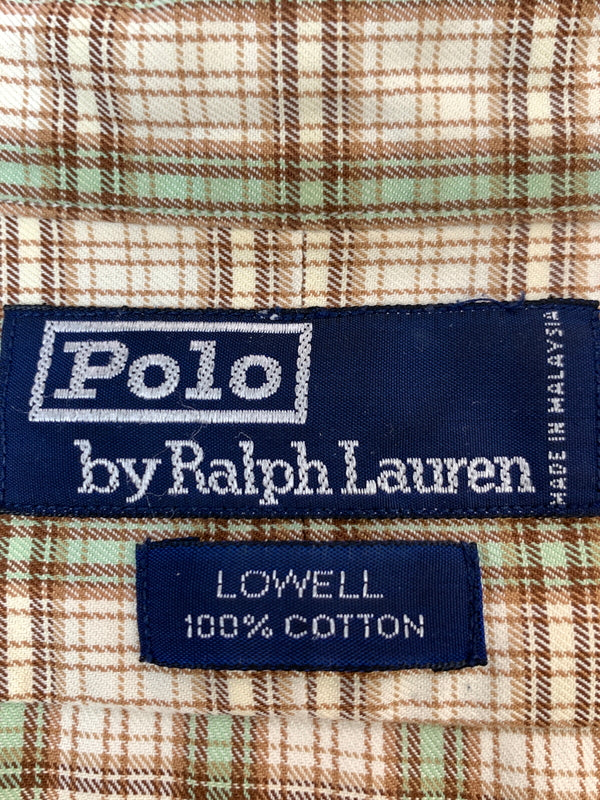 【中古品】【メンズ】 RALPH LAUREN ラルフローレン LOWELL CHECK SHIRT ローウェル チェック シャツ メンズ 長袖シャツ 146-261022-em-16-min サイズ：15 1/2-33 カラー：ブラウン系 万代Net店