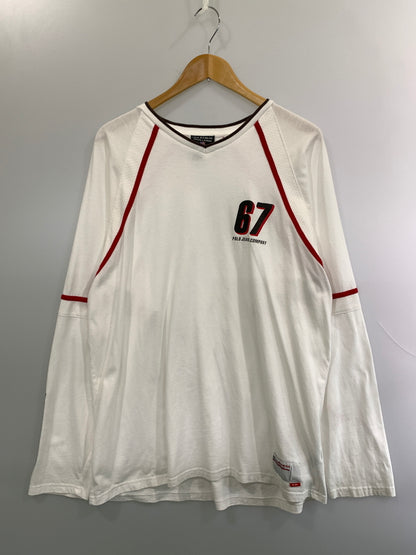 【中古品】【メンズ】 POLO JEANS ポロジーンズ 67 LOGO L/S TEE ロングスリーブ ロゴ 長袖Tシャツ メンズ トップス 146-261022-em-15-min サイズ：L カラー：ホワイト 万代Net店